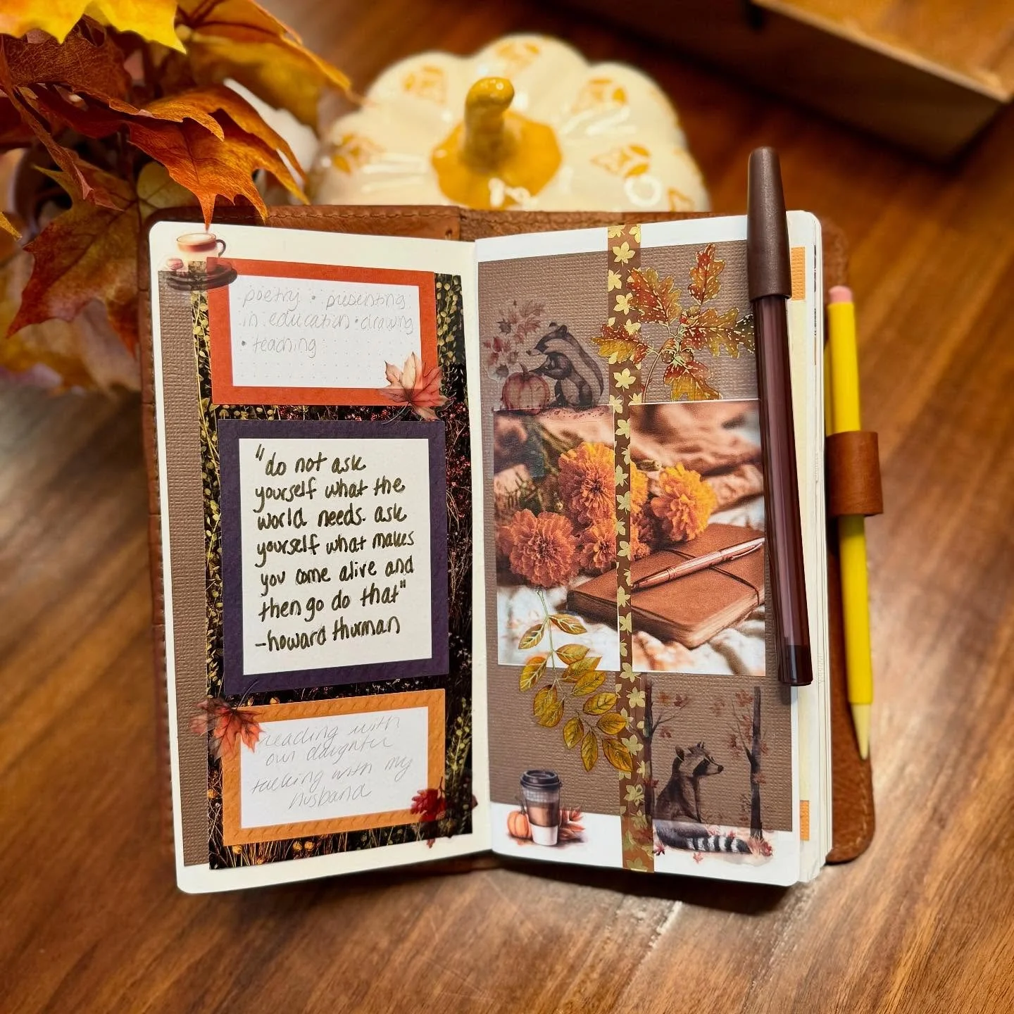 Journal prompt: What makes you feel alive? 

✍🏼 For me, it&rsquo;s: 

📕 Reading books with our daughter
❤️ Talking with my husband after a long day
📝 Poetry
🍎 Talking about all things writing and education 

Materials:
@thechicsparrow campfire we