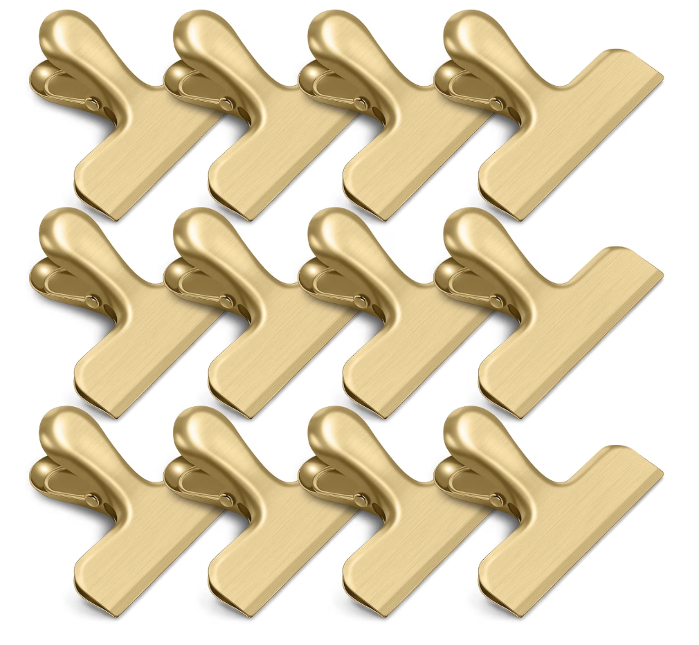 WUDIME 12 Pack Chip Clips, Stainless Steel Chip Bag Clips
