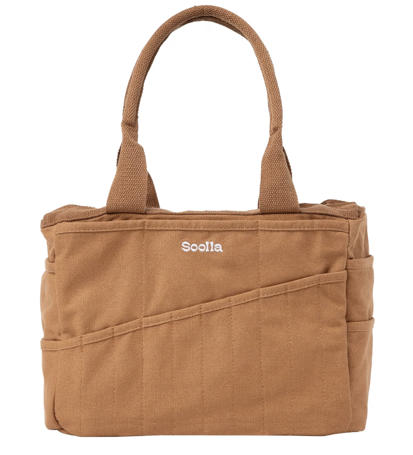 Studio Bag: Pottery Tool Bag, Art Supply Storage, Knitting Yarn Organizer, Crochet Projects, & Washable Craft Tote, 30 Pockets, 25+ Canvas Colors, Student Artist Gift (Cinnamon)
