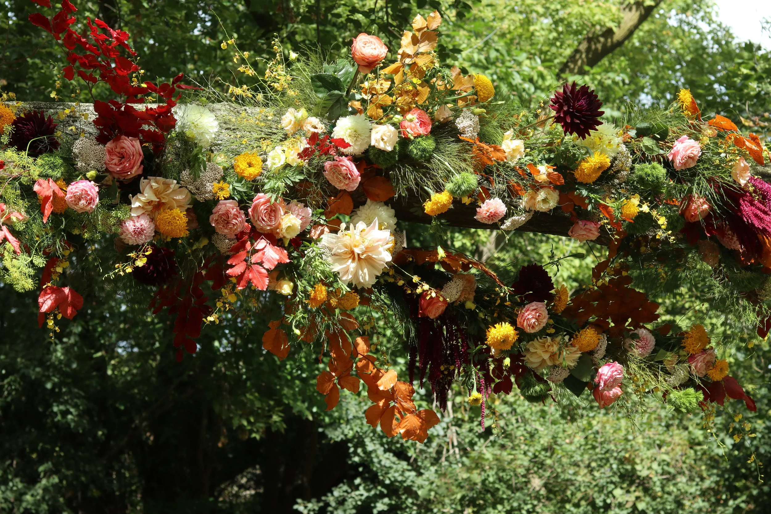 Mari & Adam's Wedding Altar Florals; September 2022