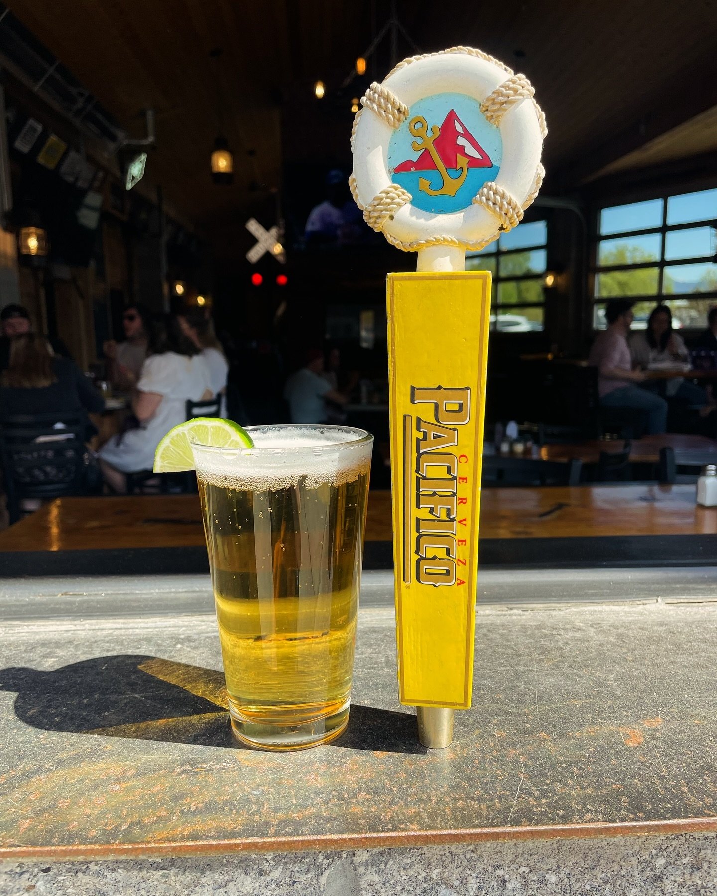 Just tapped at Railroad, Pacifico Mexican Lager. Come enjoy a cold one and soak up the sunshine! ☀️ 🍺 😎