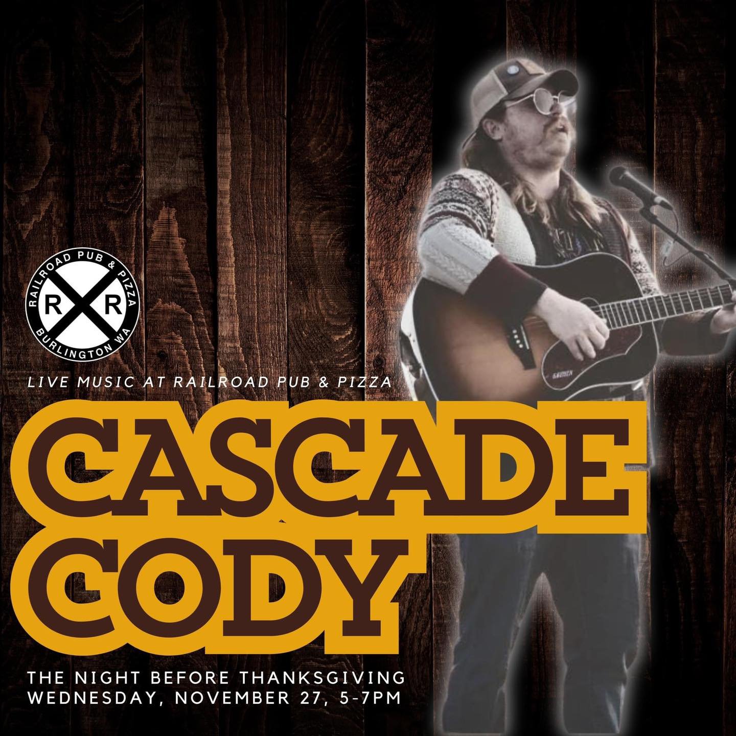 TONIGHT! Live music with Cascade Cody! Music starts at 5pm, get on in here and don't miss the fun before the holiday weekend!