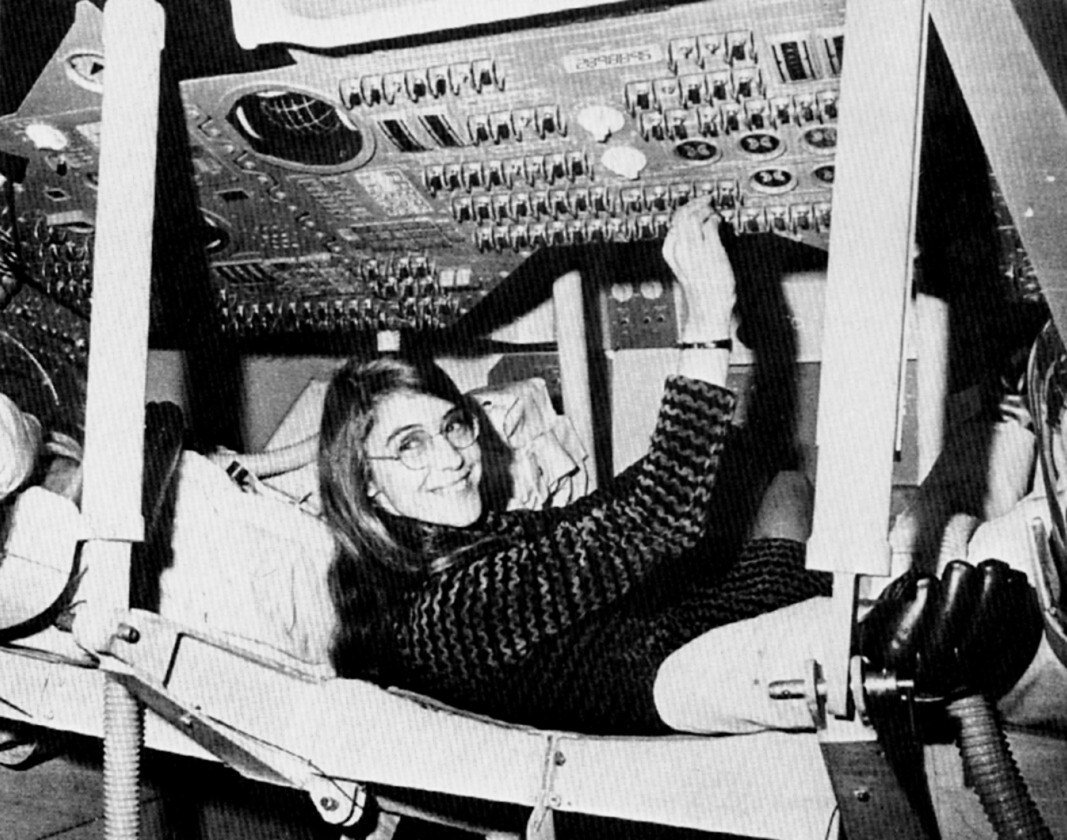 Margaret Hamilton in an Apollo command module (Credit: NASA)