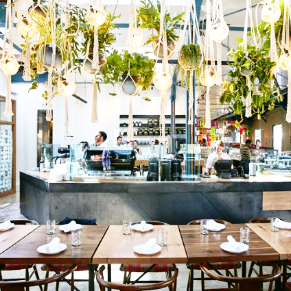 On the border of Venice and Santa Monica is Rose Cafe , an airy beach city restaurant serving Southern California cuisine with dreamy interiors and a friendly and spacious outdoor area. There is also a beer garden, full Verve coffee roasters coffee bar, and market. Can you tell I love the concept of a marketplace inside restaurants? It's a staple of mine when in the Venice area.