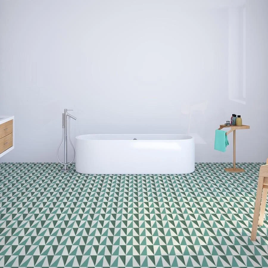 I am OBSESSED with this pattern and the colors in this cement tile option from one of my favorite online shops, Cle Tile . The colors are muted but still statement and would look great in a California modern home or a midcentury style. I would love to do this as either a powder room floor or the siding tile to a kitchen island. It's so fun, and I definitely believe in making your home happy and fun with pops of color and pattern. Staying safe with neutrals is fine but I want my home to be a representation of me uniquely. There are so many simple homes with carrera marble and white cabinets, so why not spice it up?