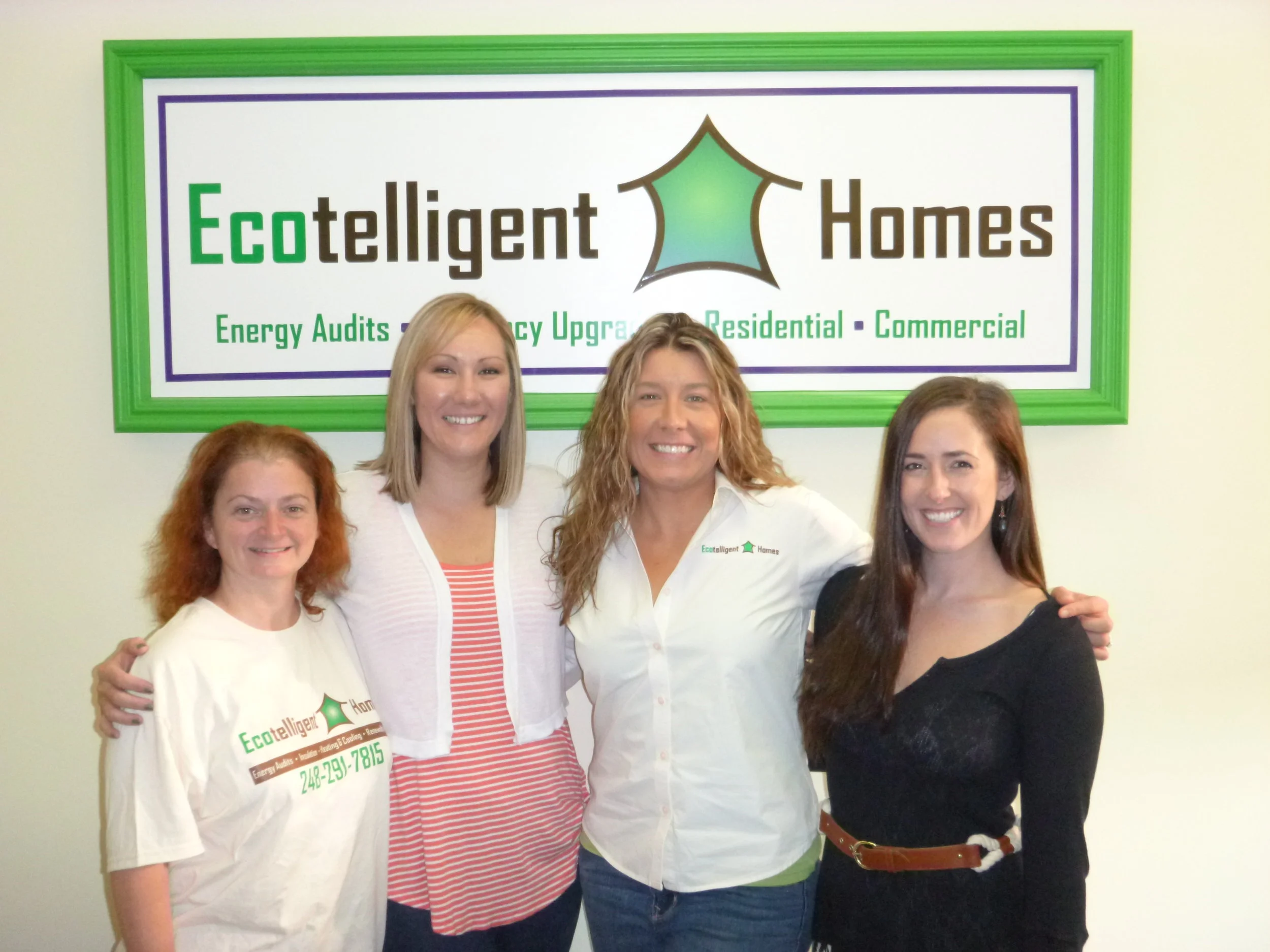 The women of Ecotelligent Homes, from left to right: Fay Cantwell, Shelly Hein, Amanda Godward, Jamie Dusina.
