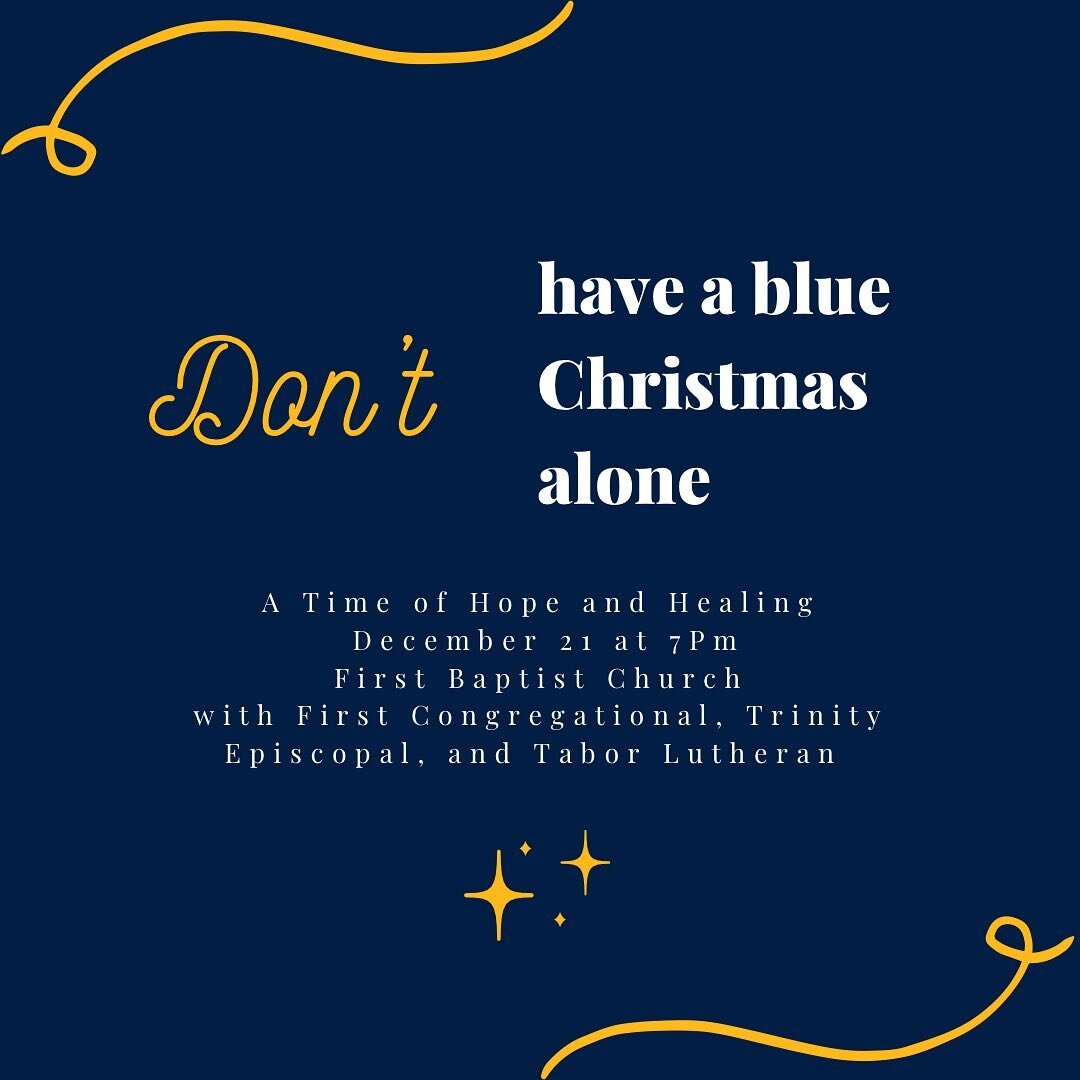 Christmas isn&rsquo;t a joyous time for all. Come gather for a time of healing and hope this season. 12/21 @ 7pm. #bluechristmas
