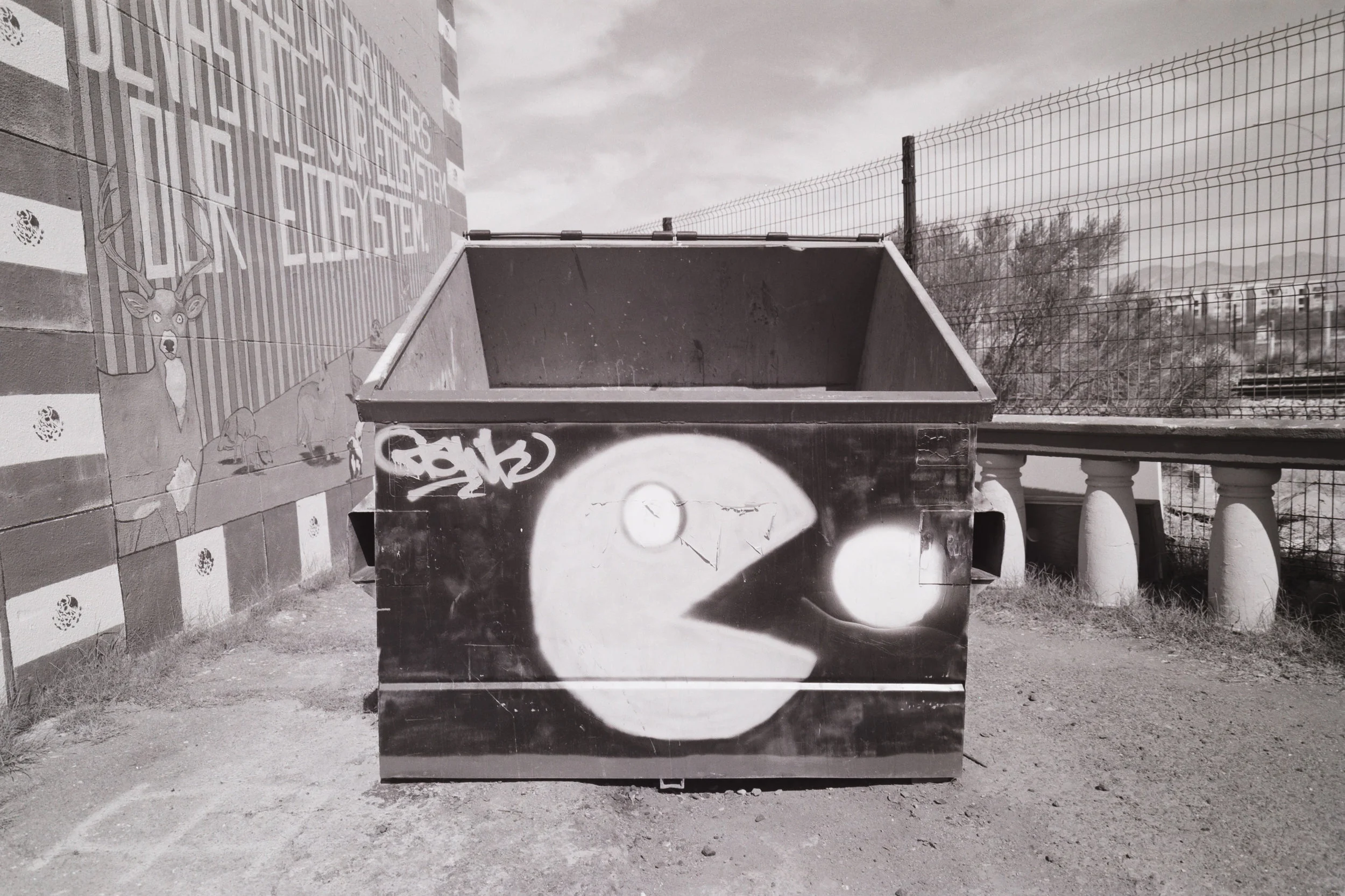 Pac-Man Dumpster (Kodak TMax 100)