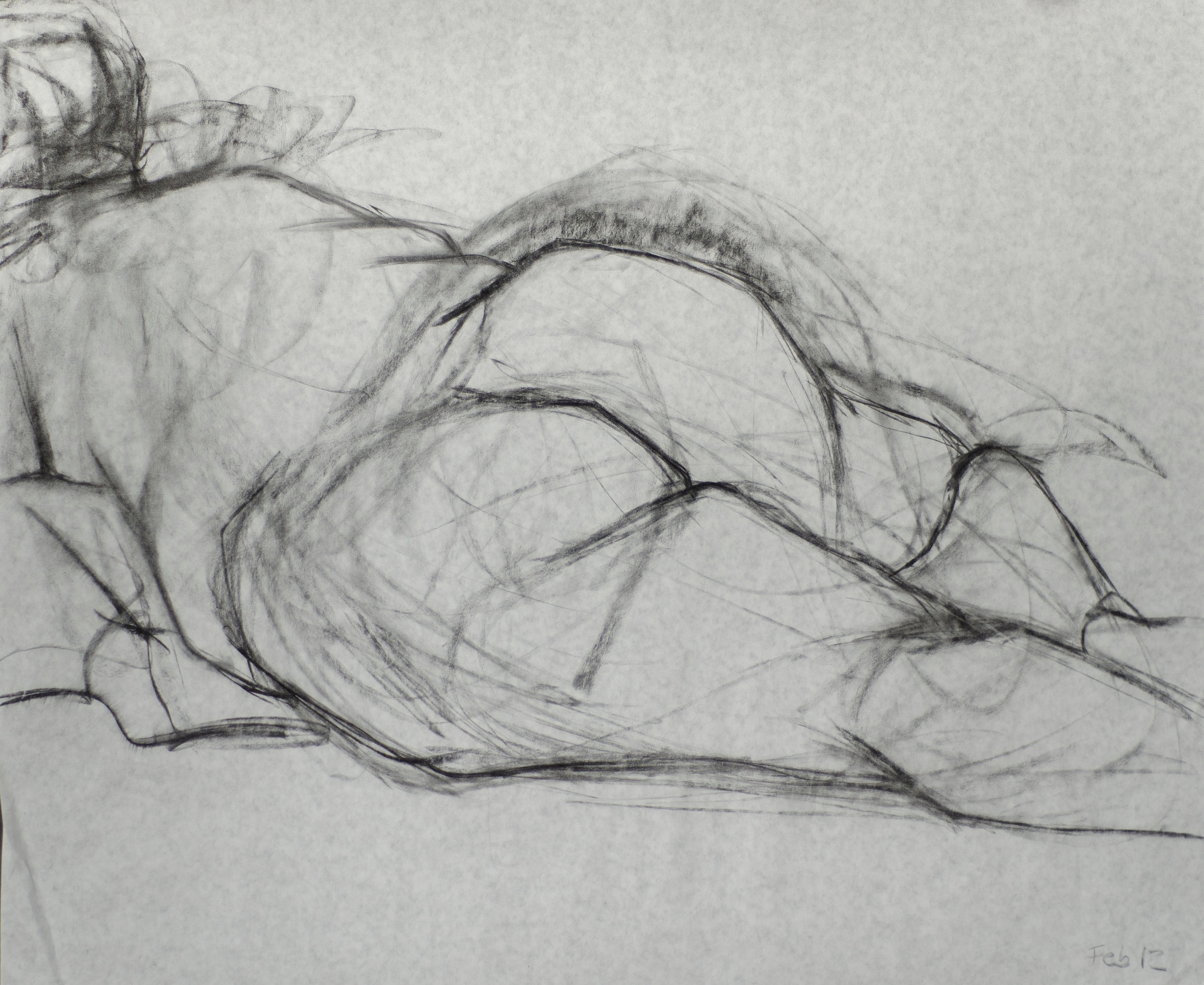charcoal on paper 36 x 30 in. 91 x 76 cm