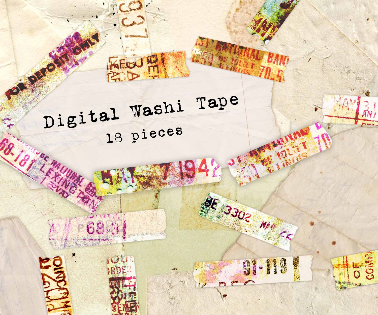 Colorful Grunge Digital Washi Tape — Krista McCurdy