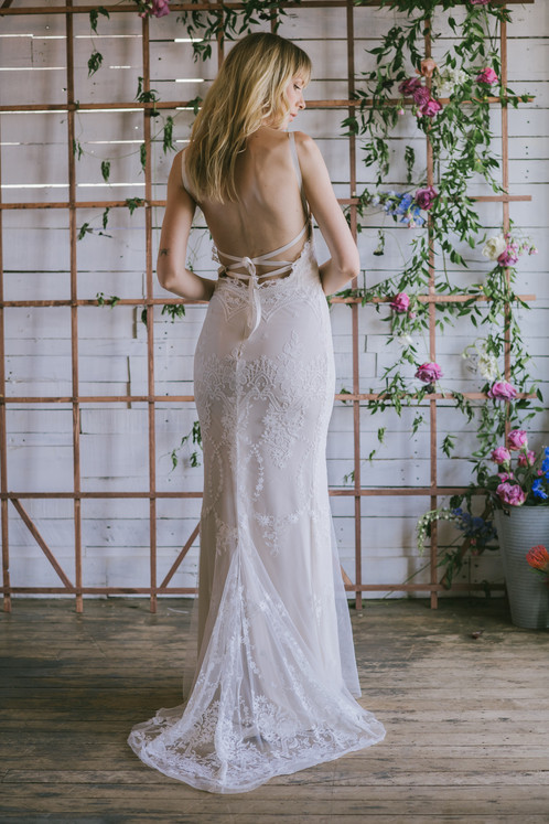 Modern Made in the USA Couture Wedding Dress 