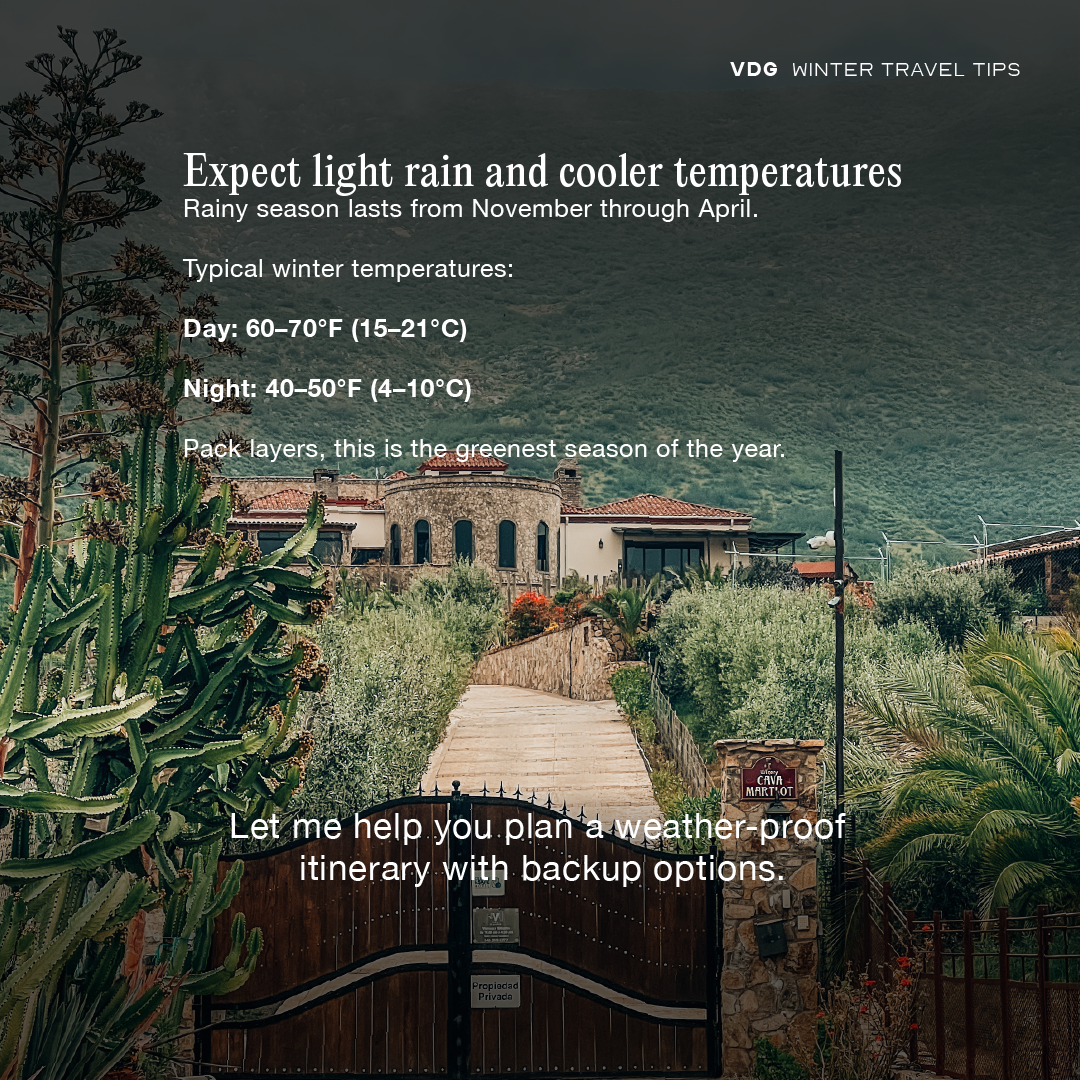 Valle de guadalupe winter temperatures