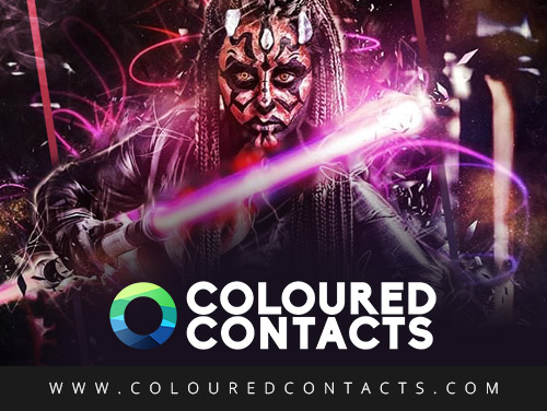 Red Darth Maul Colored Lenses Daily, Sith Eye SFX Cosplay Contacts