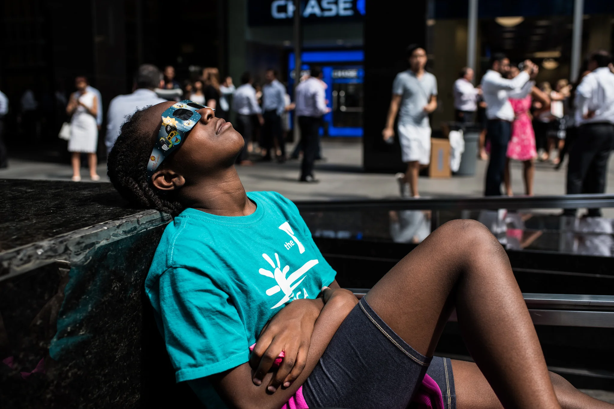 Watching the eclipse in Manhattan