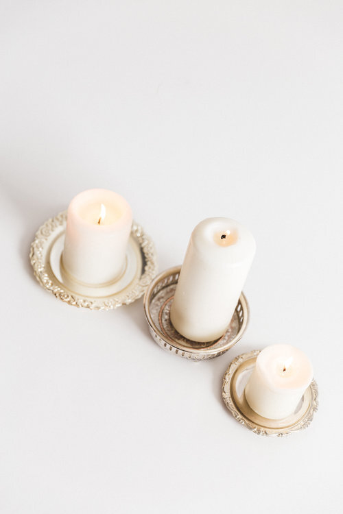 Silver Pillar Candle Holders
