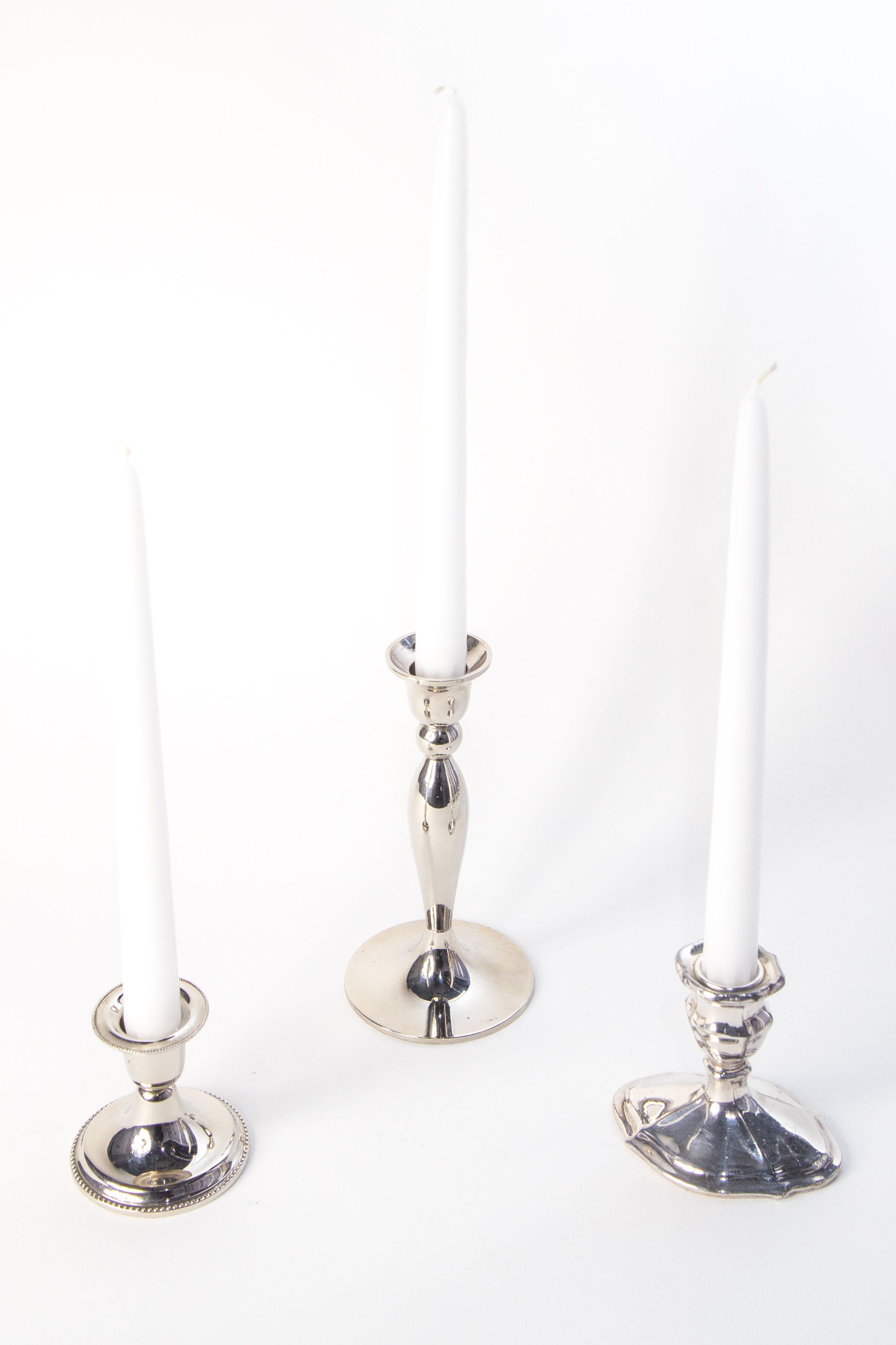 Silver Taper Candle Collection