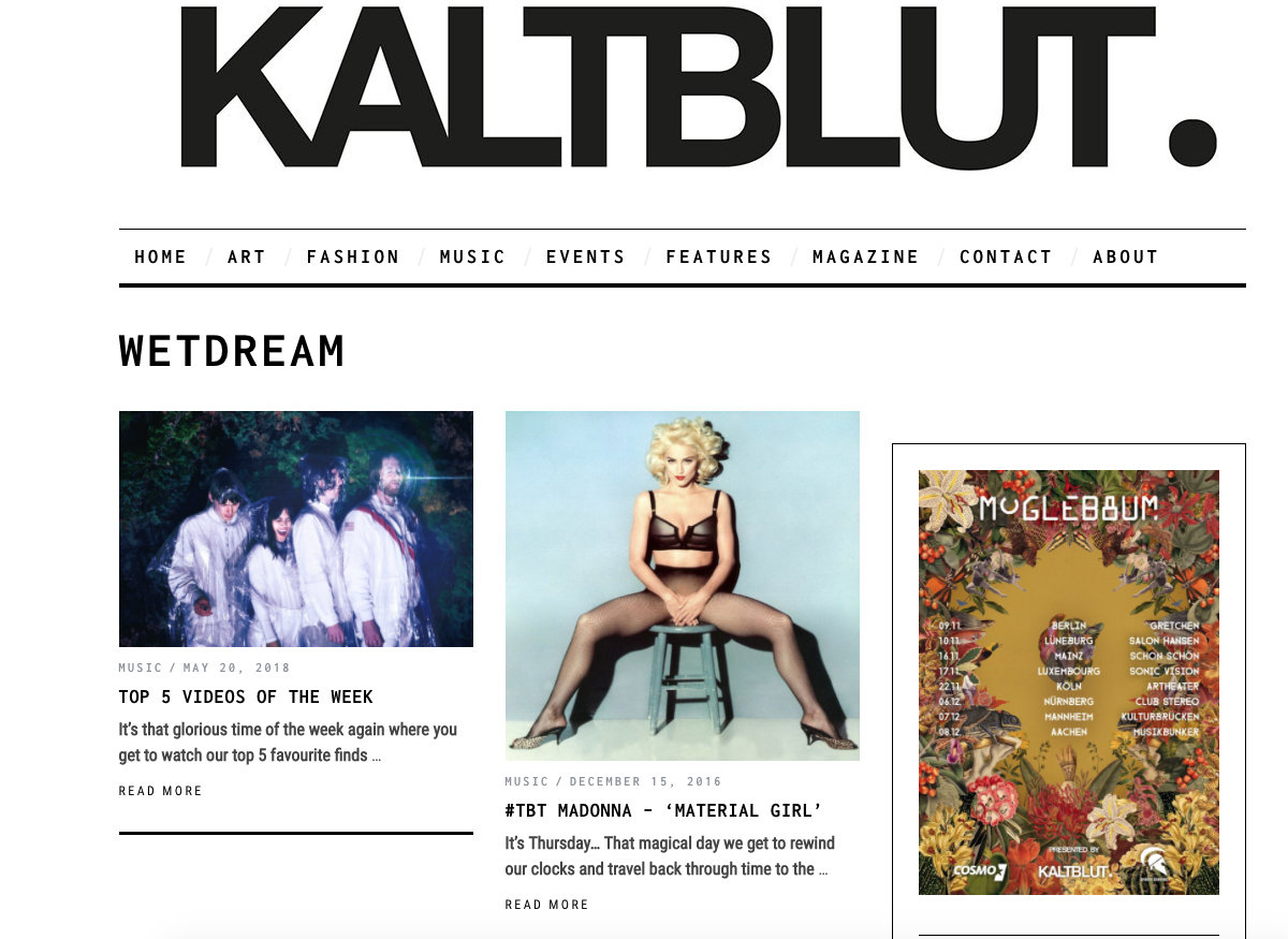KALTBLUT PREMIERE - TOP 5 VIDEOS OF THE WEEK (GERMANY'S LEADING INDIE PRINT/ ONLINE MAGAZINE for ART, FASHION, MUSIC. MADE IN BERLIN)