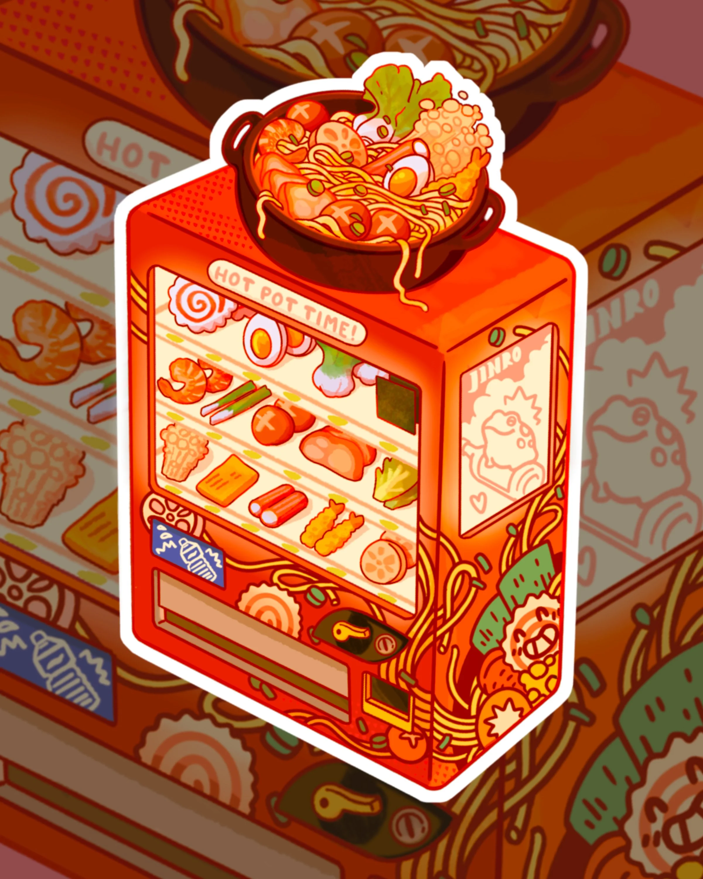 Hot Pot Vending Vinyl Sticker