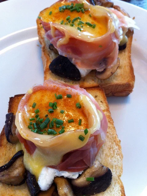 Eggs Benedict at Wild Honey, Scotts Square