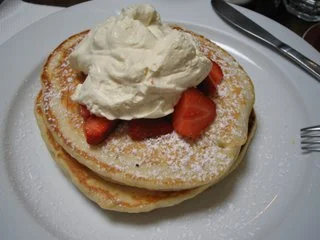 Pancakes with Strawberries & Whipped Cream