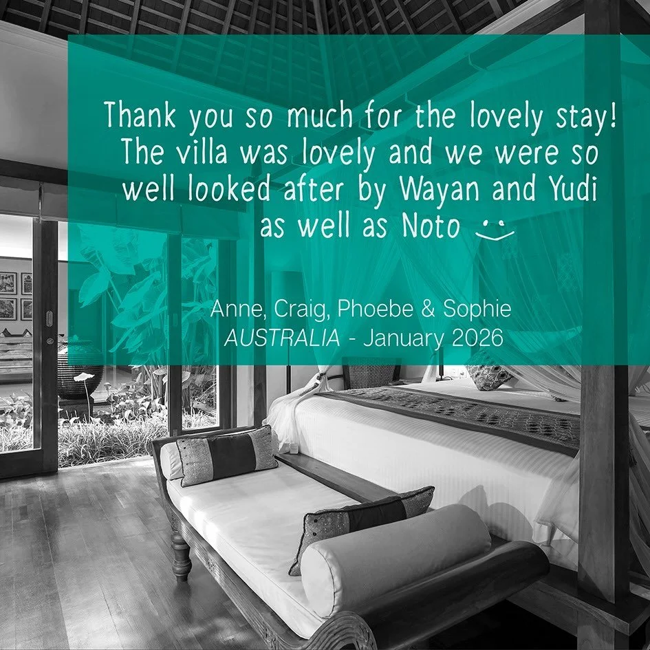 Thank you again to Anne and her family for staying with us earlier this year. #bali #balivilla #balivacation #umalas #visitbali