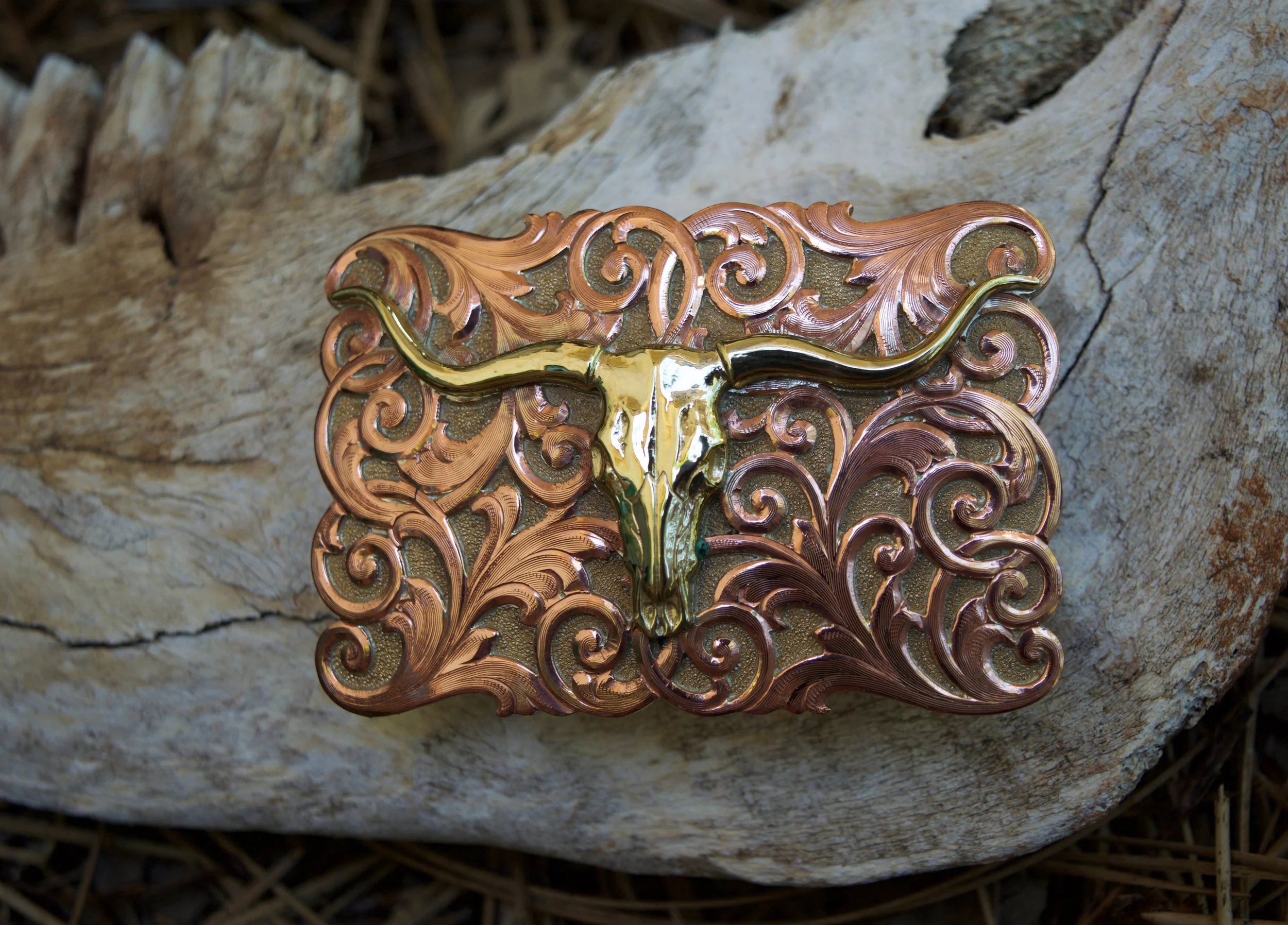 Longhorn Skull Belt Buckle