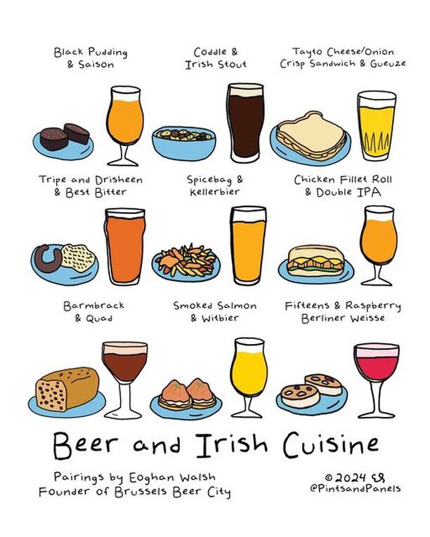 When @pintsandpanels asked me to pair some Irish culinary classics with different beers, ahead of St Patrick's Day, I knew exactly what I had to do.

🔷Coddle for the Dubs

🔴Tripe for the Corkonians

🧁Fifteens for the Nordies

And a bunch of other 