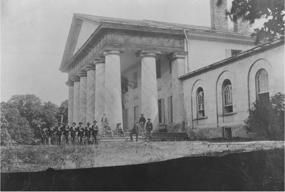 Union troops at Arlington Mansion. 28 June 1864.