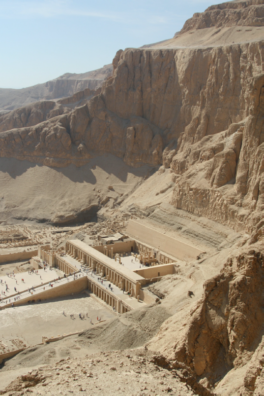 VALLEY OF THE KINGS, LUXOR. The mortuary temple of the pharaoh Queen Hatshepsut (r.1479-1458 BCE) at Deir el-Bahari. 