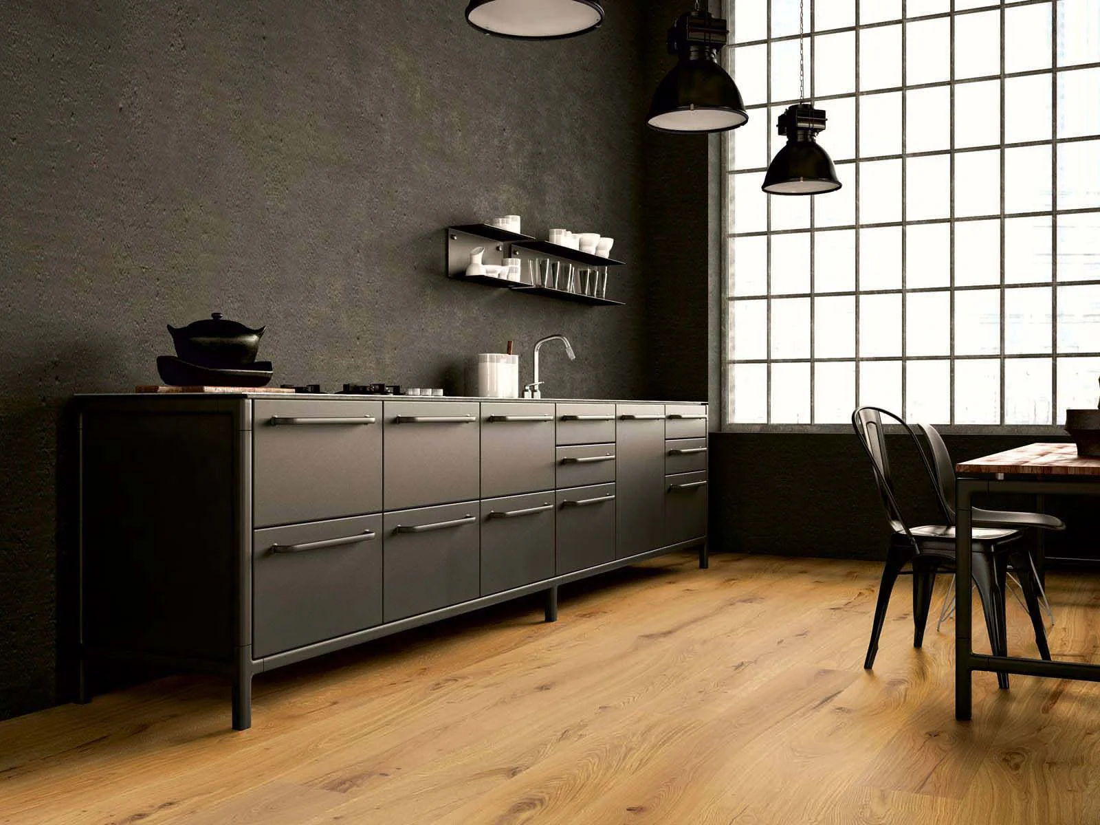 06. HAIN oak Lava, brushed, oiled parquet