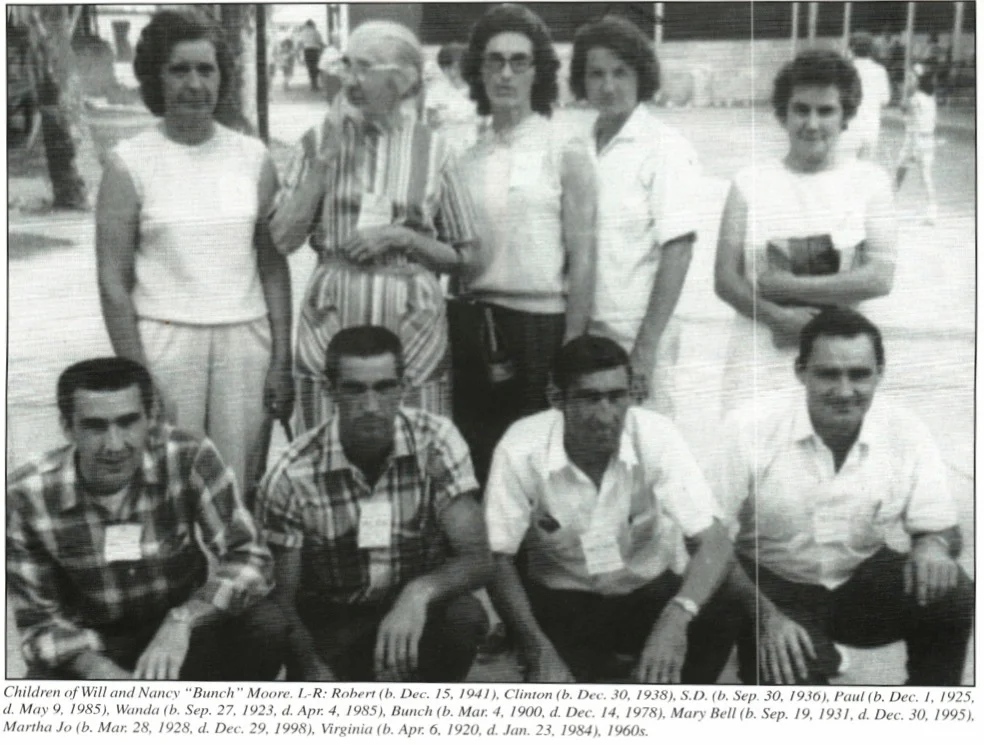 Children of Will & Nancy "Bunch" (Blackburn) Moore