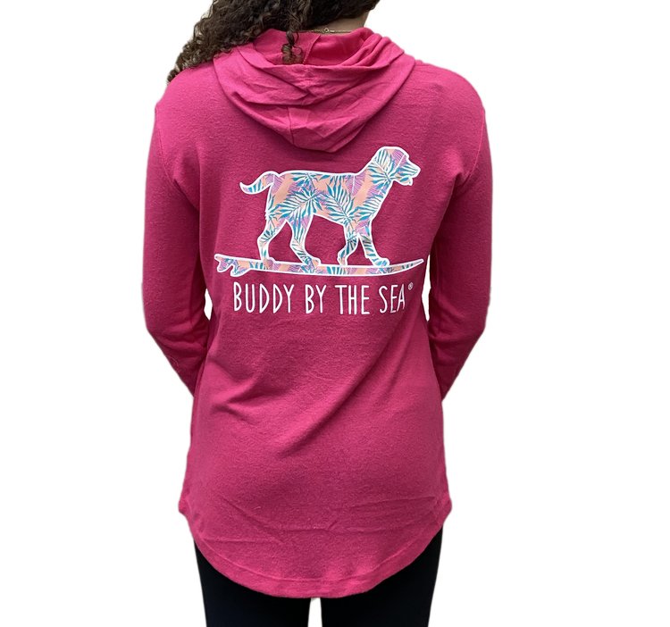 Unisex Adult Hooded Pullover Sweatshirt I Love My Greyhound Pink 