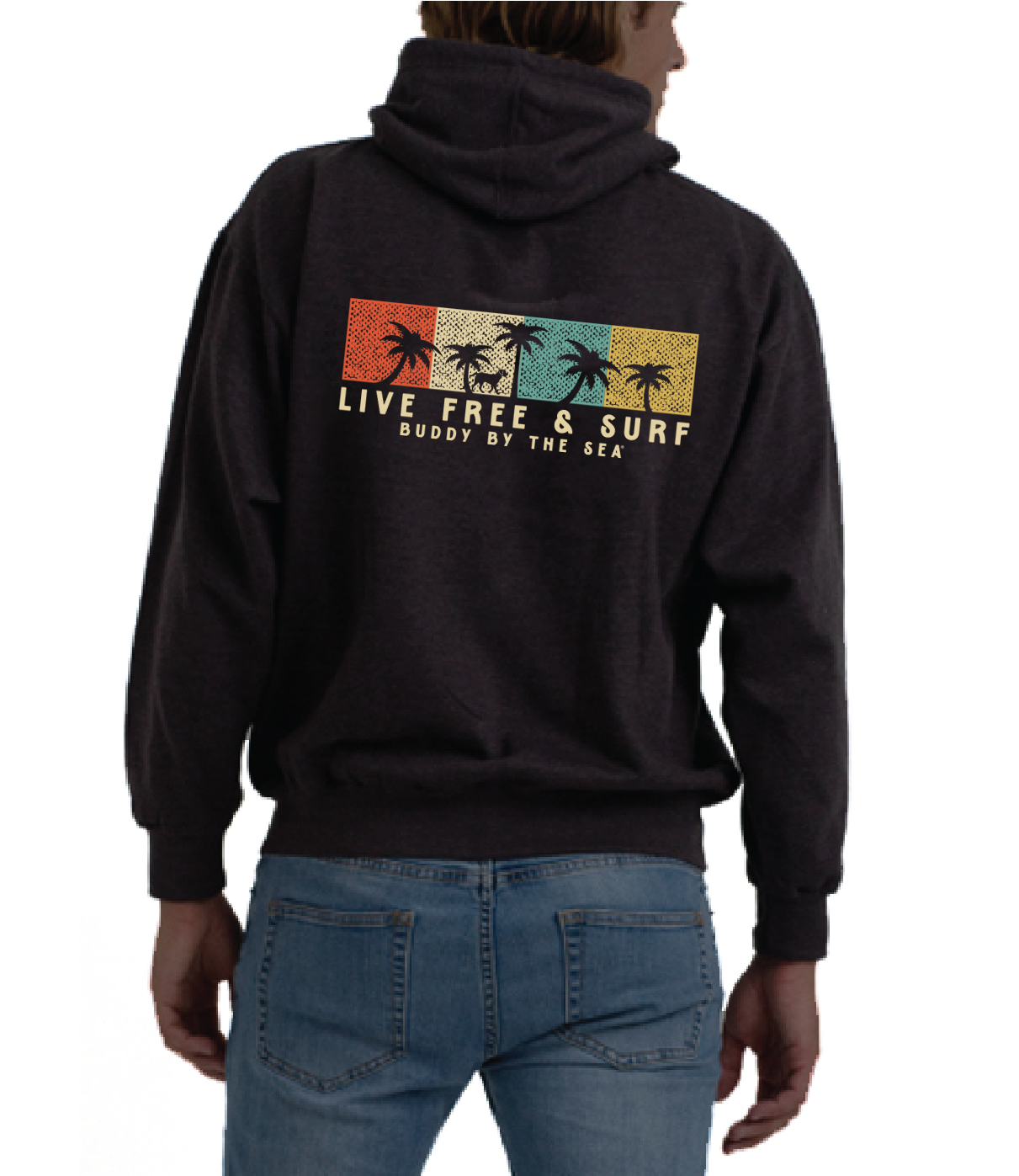 Live Free & Surf Unisex Full Zip Hooded Sweatshirt