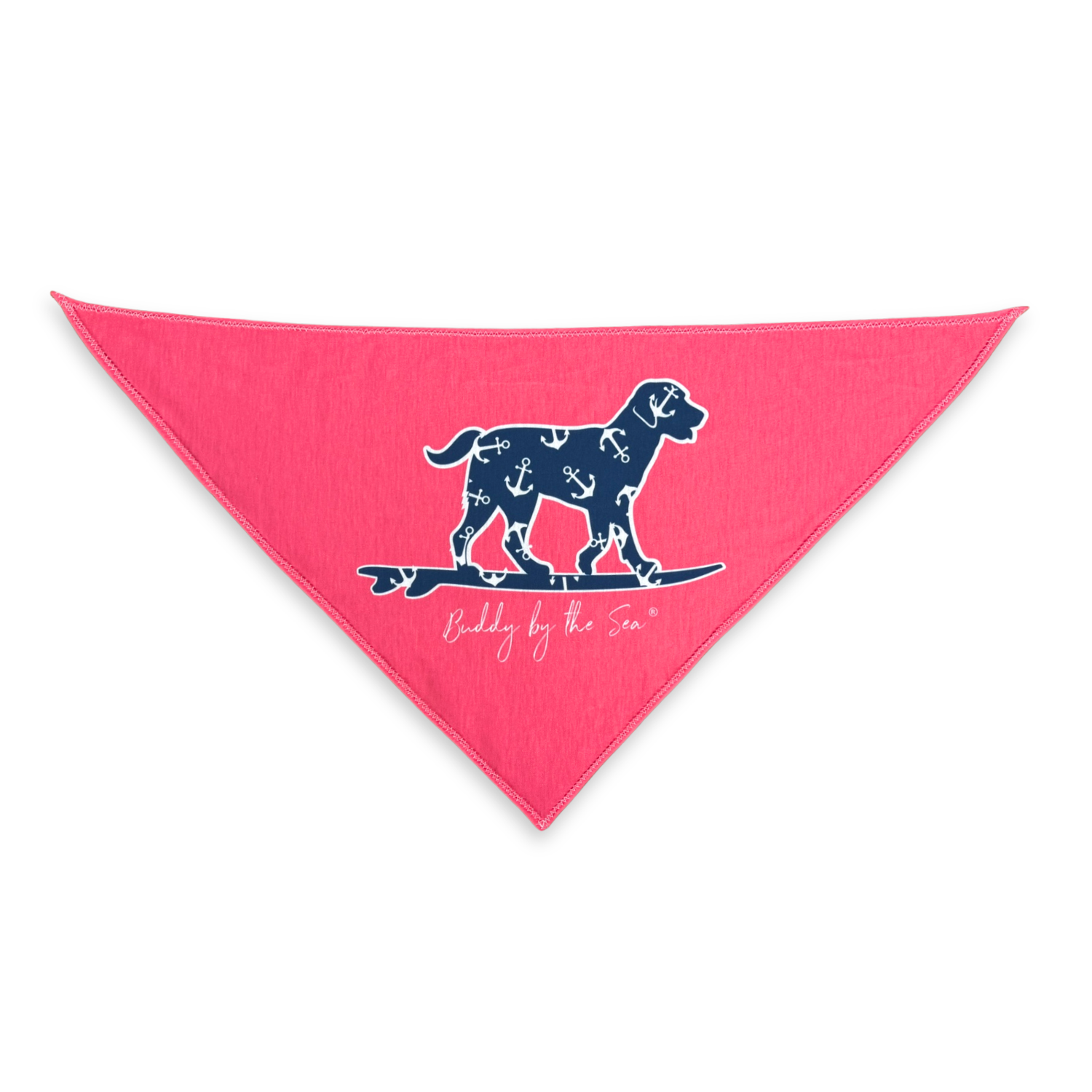 Navy Anchor Buddy On Pink Bandana (BBS)