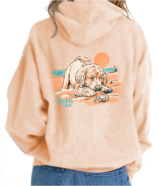 Beach Friend Peach Unisex Zip-Up Hoodie