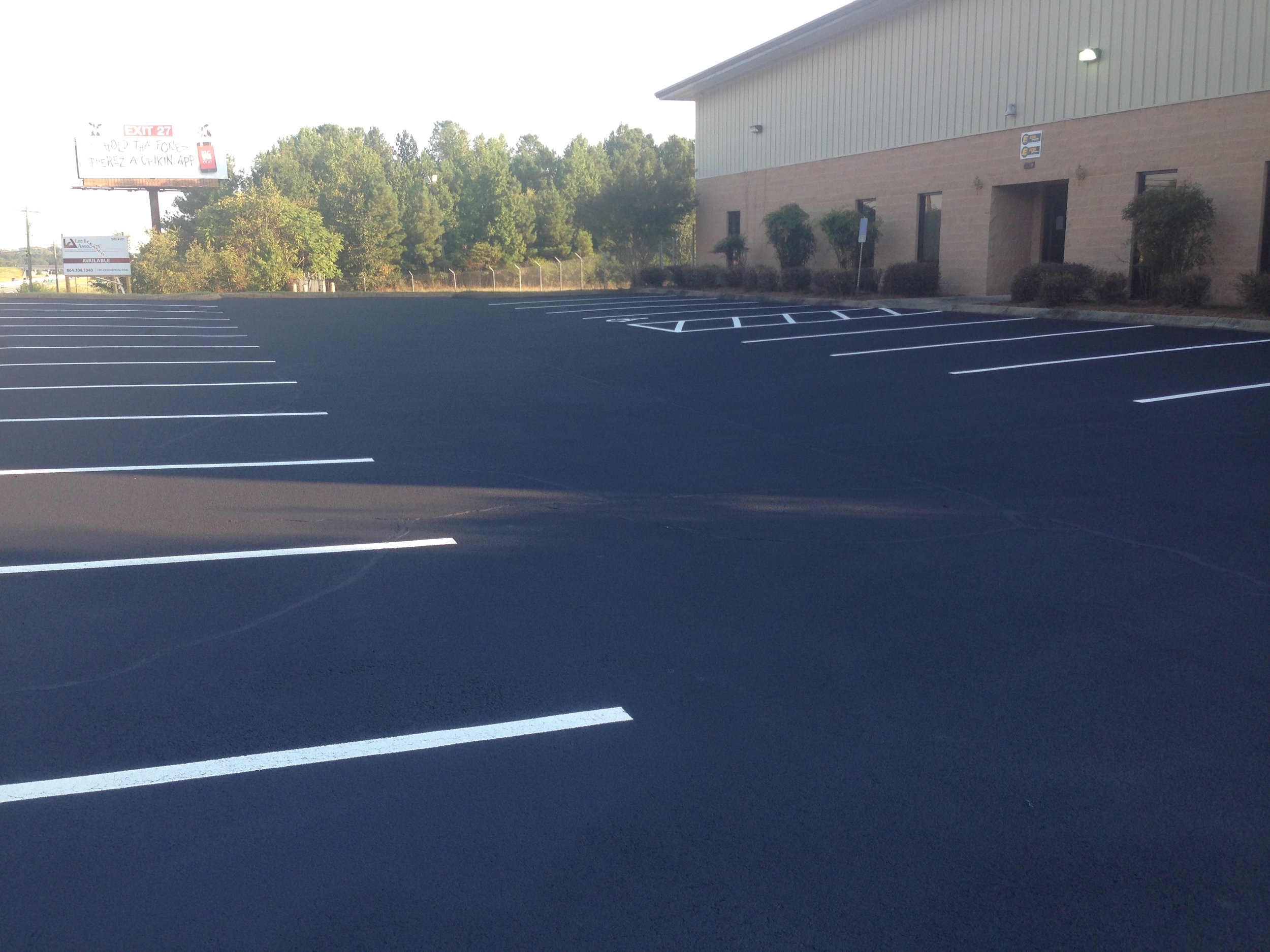 Overhead Garage Door, crackseal and sealcoat, Lee Properties, Simpsonville