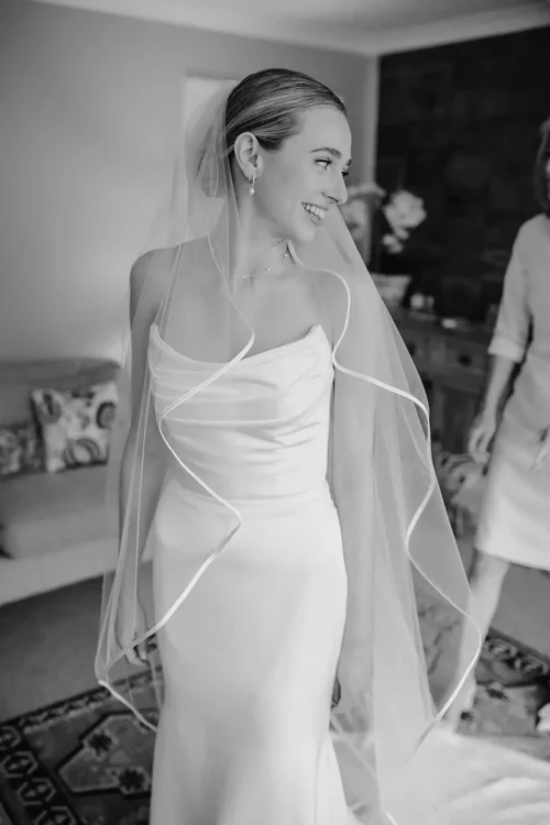 A bride enjoying a quiet moment before the wedding