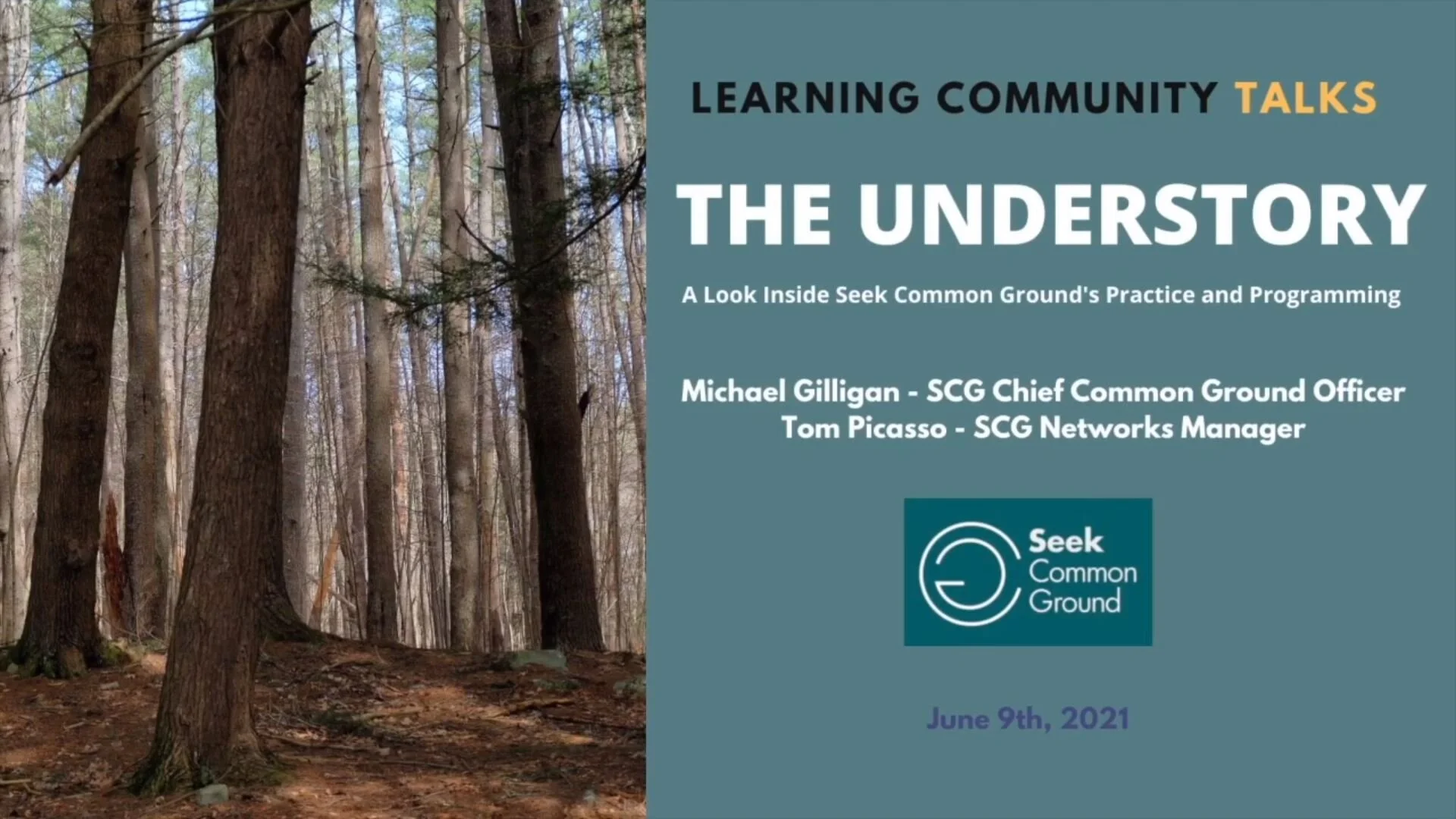 SCG Learning Community TALKS: The Understory