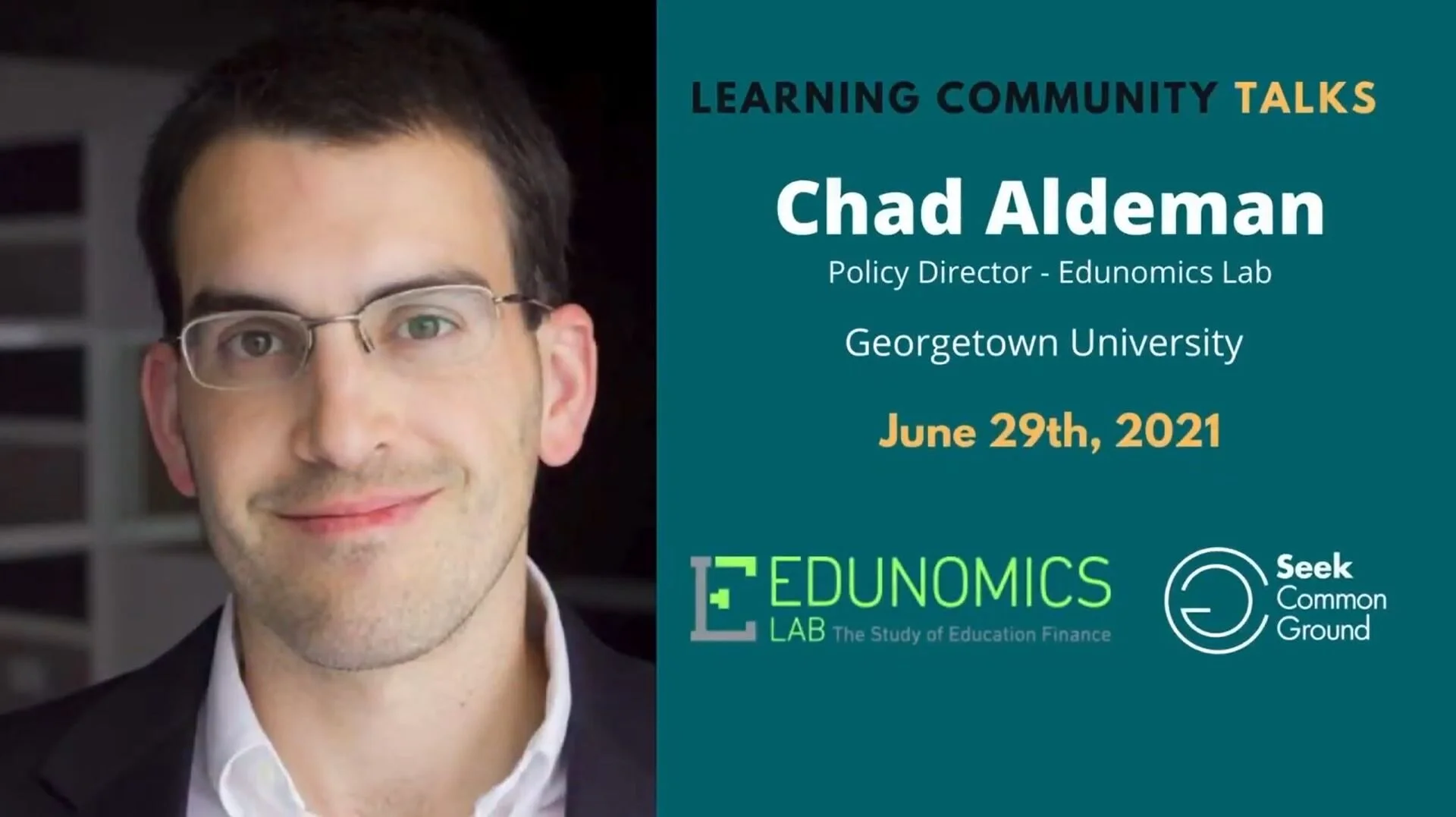 Learning Community TALKS: Chad Aldeman