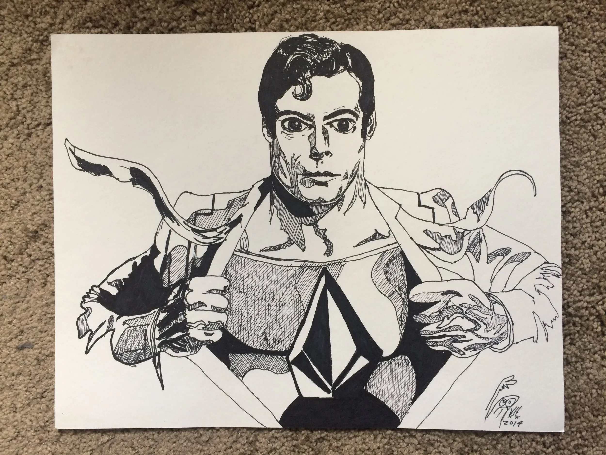 original artwork for Volcom Europe's Volcomman shirt