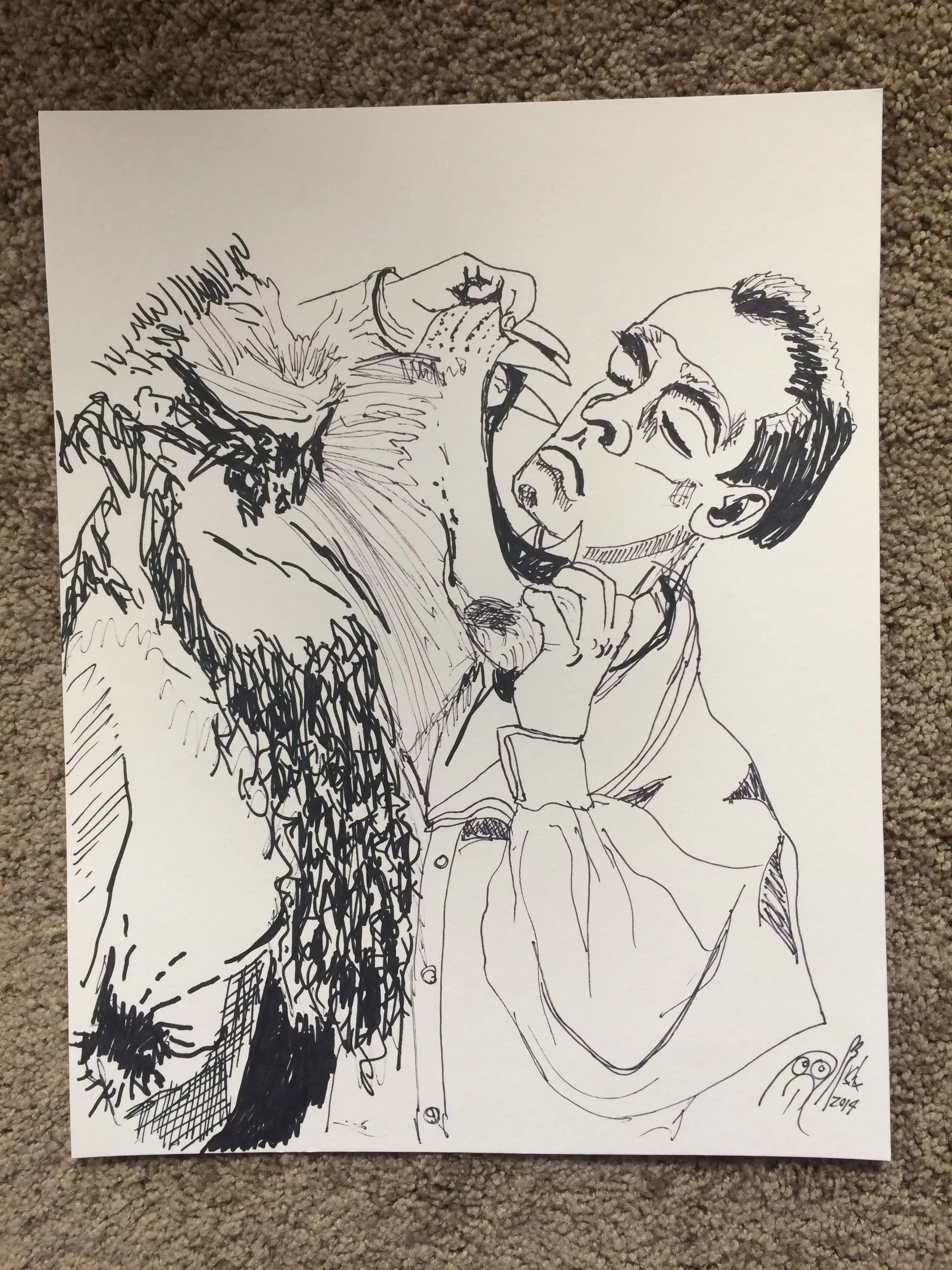 original artwork for Future Islands "Liontamer" t-shirt