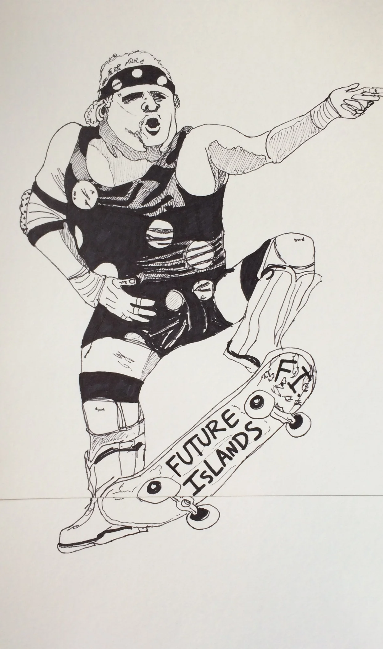 original artwork for Future Islands "Dusty" t-shirt