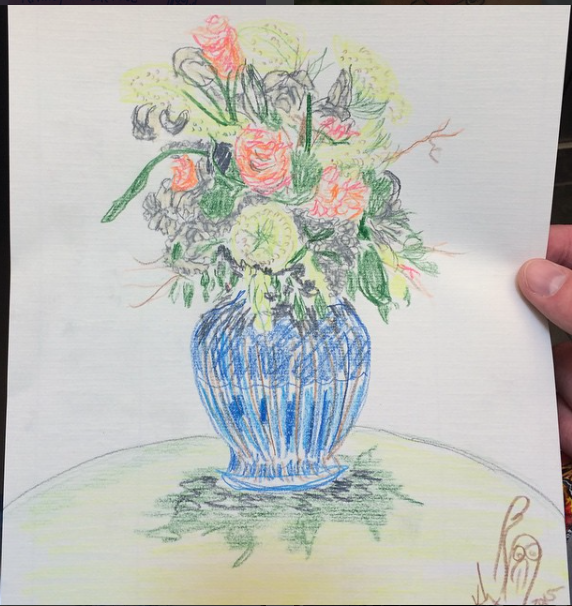 flowers drawn at Manet/Matisse/Van Gogh exhibition