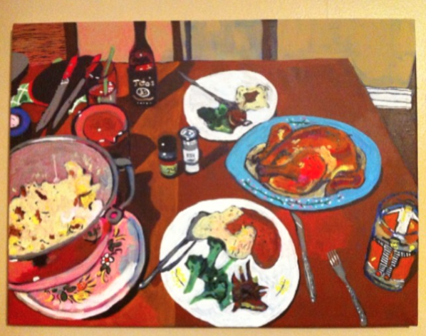 roast chicken w/ hamburglar glass