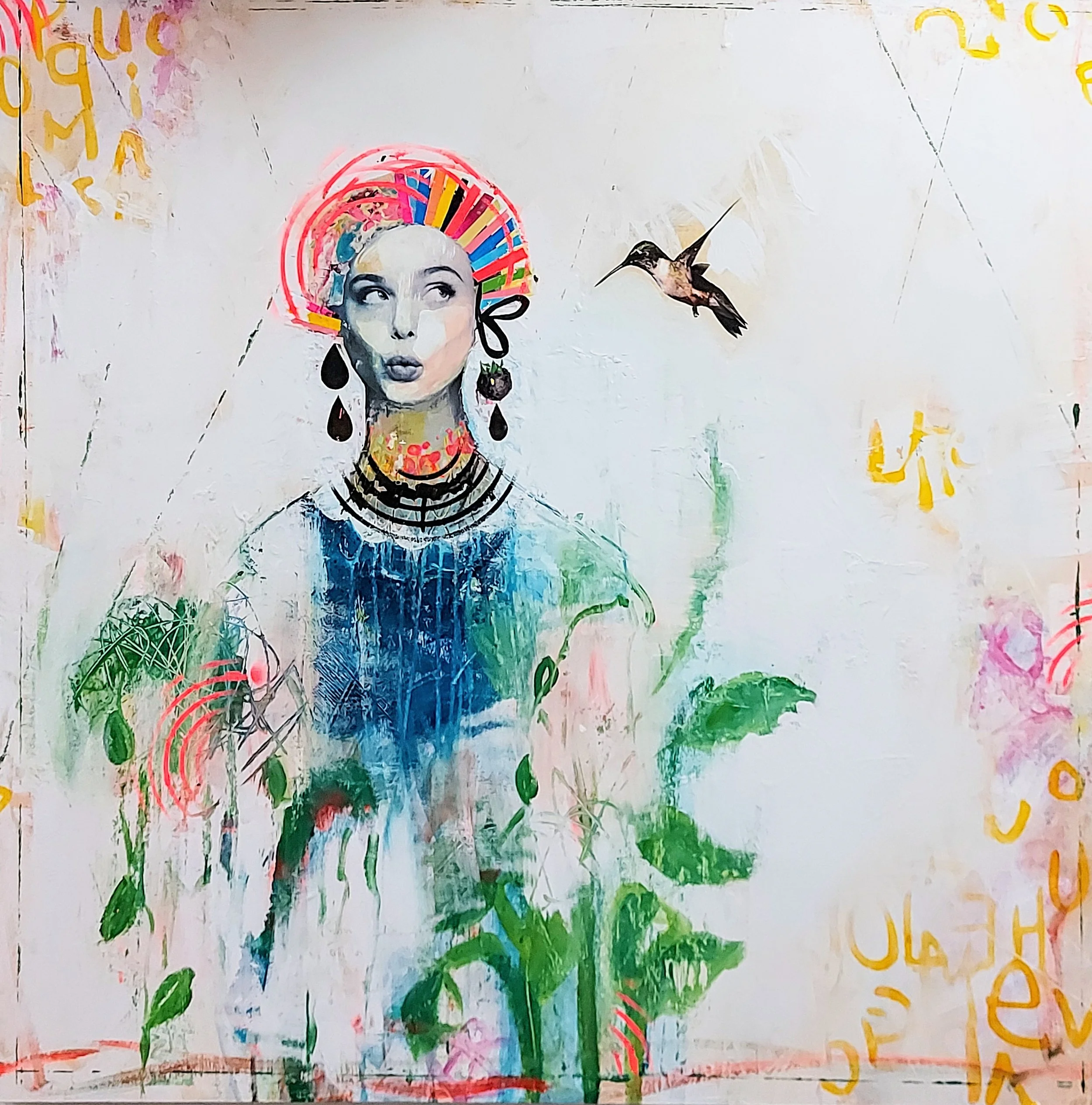 Le fruit défendu Mixed medias on wood 91x91 cm