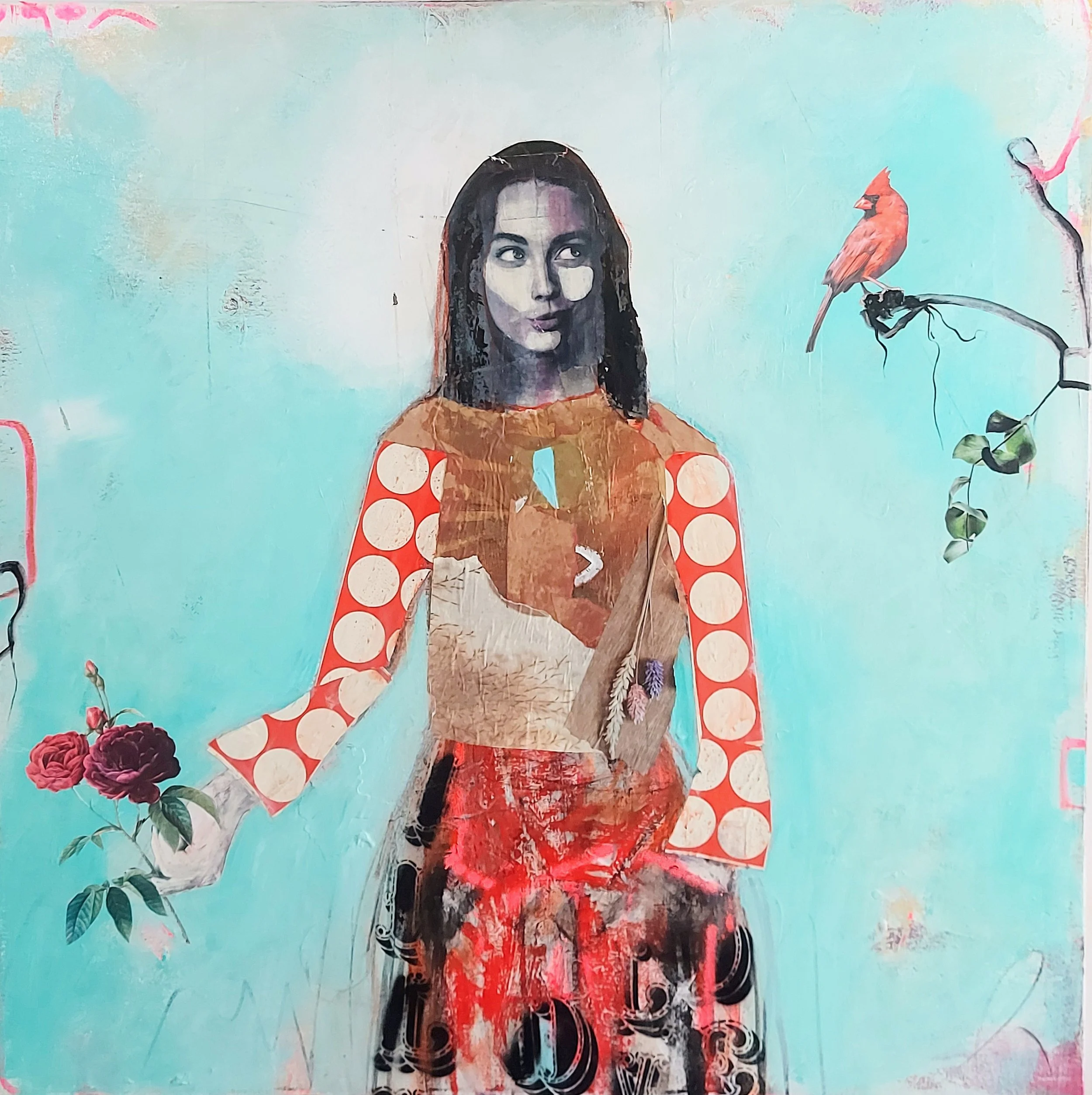 Entre toi et moi Mixed medias on canvas 101x101 cm