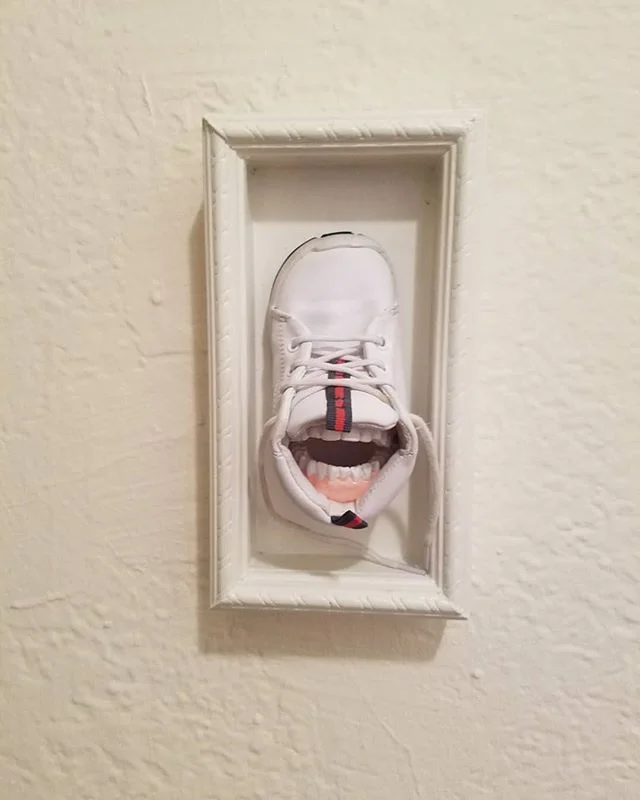 I've written 300 (Microsoft word) pages in this book I'm writing, and it's kicking my booty. But I'm excited about it. 
Here's some weird art (and a guitar) in my apparent that I'm also excited about.
And also a book based off a concept album by a ba