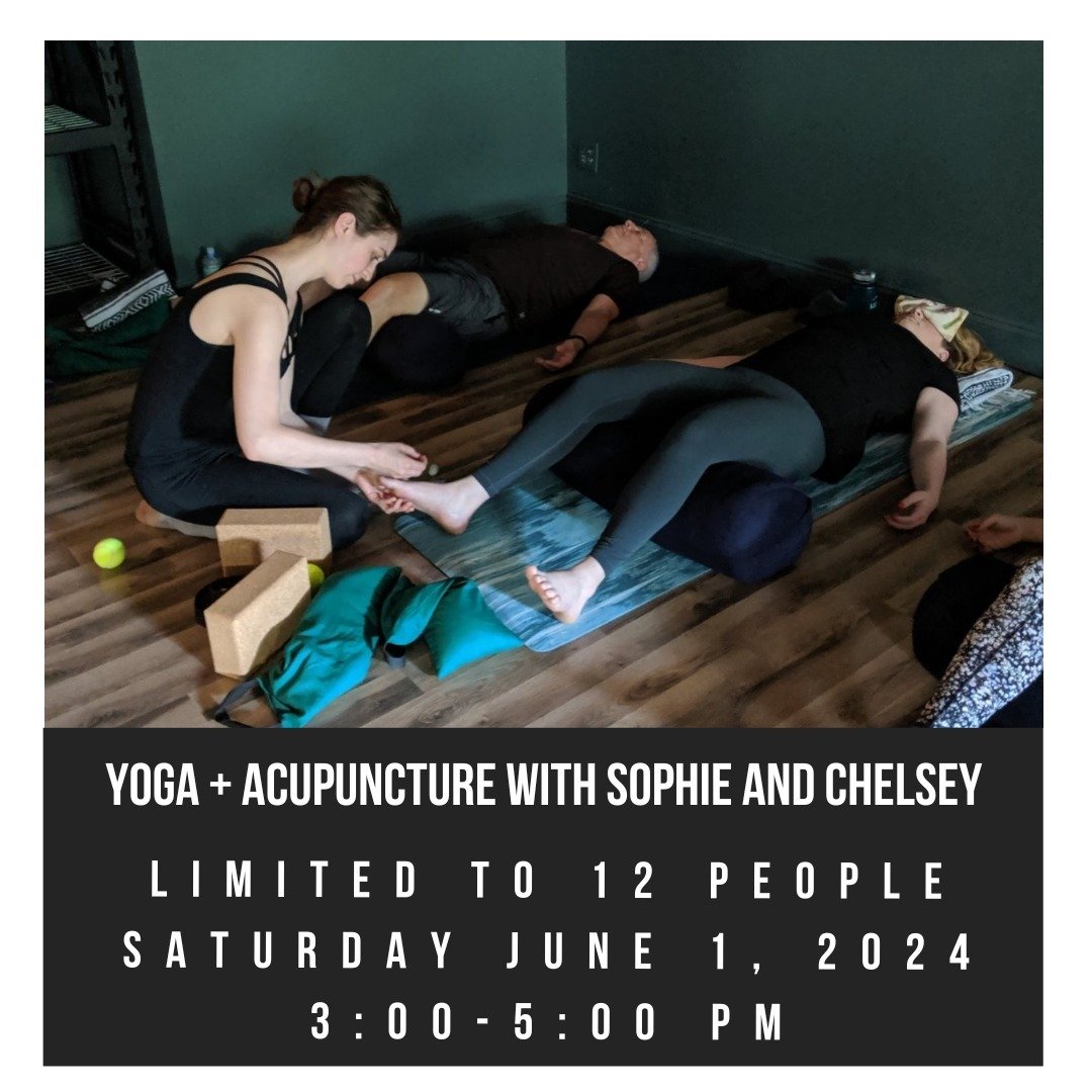 Only a (very) few spots left! 

Experience the rejuvenating &amp; relaxing effects of combining Vinyasa Yoga with restorative acupuncture! 

Following an hour long Yoga practice, you'll relax in an extended savasana &amp; receive an acupuncture treat