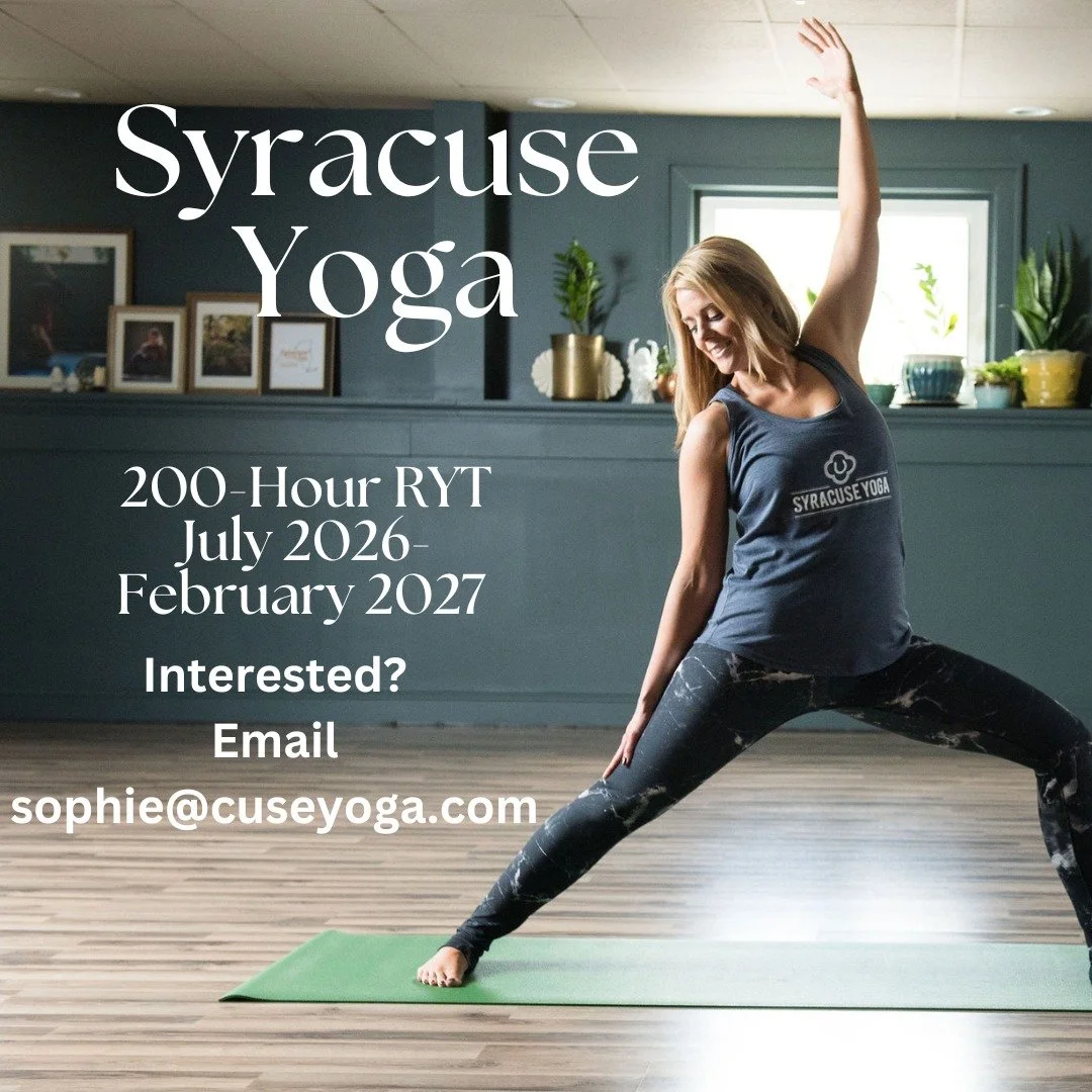 Syracuse Yoga School is back in session! 

RYT 200-it's self-discovery, growth in your practice and so much more. 

Join Sophie Tashkovski (ERYT 200, Yoga Medicine RYT 500, YACEP) and her staff for a journey into Yoga philosophy, asana, anatomy, ethi