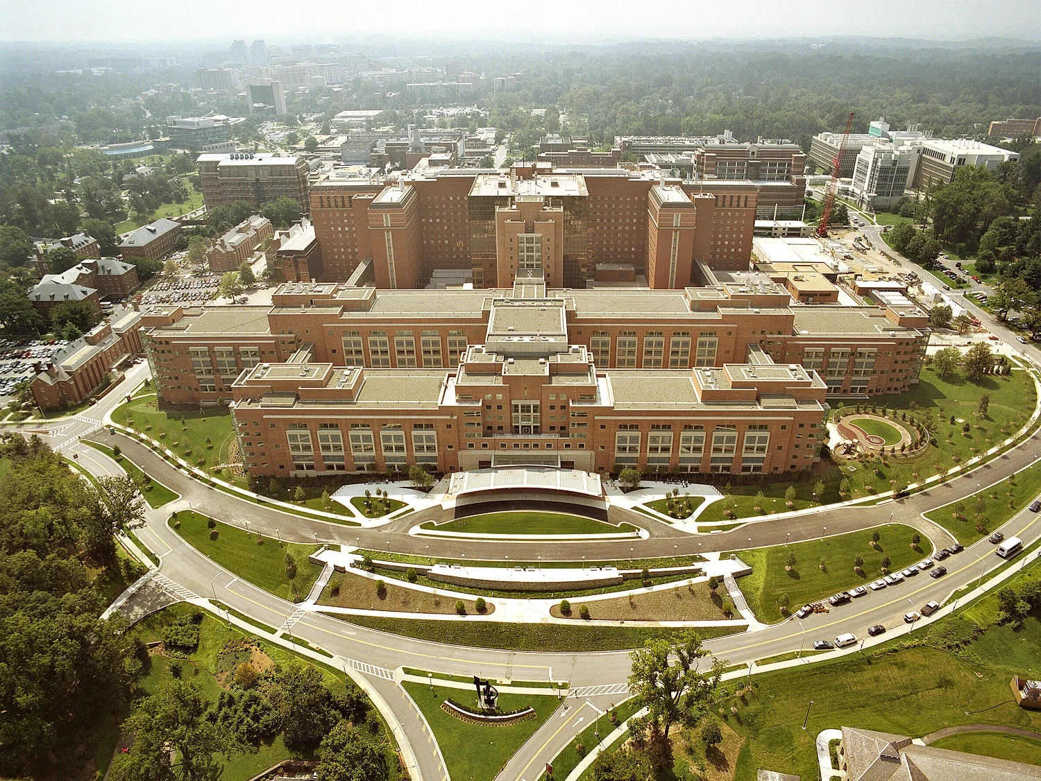 Aerial view of the NIH Clinical Center. Image courtesy of the NIH Clinical Center